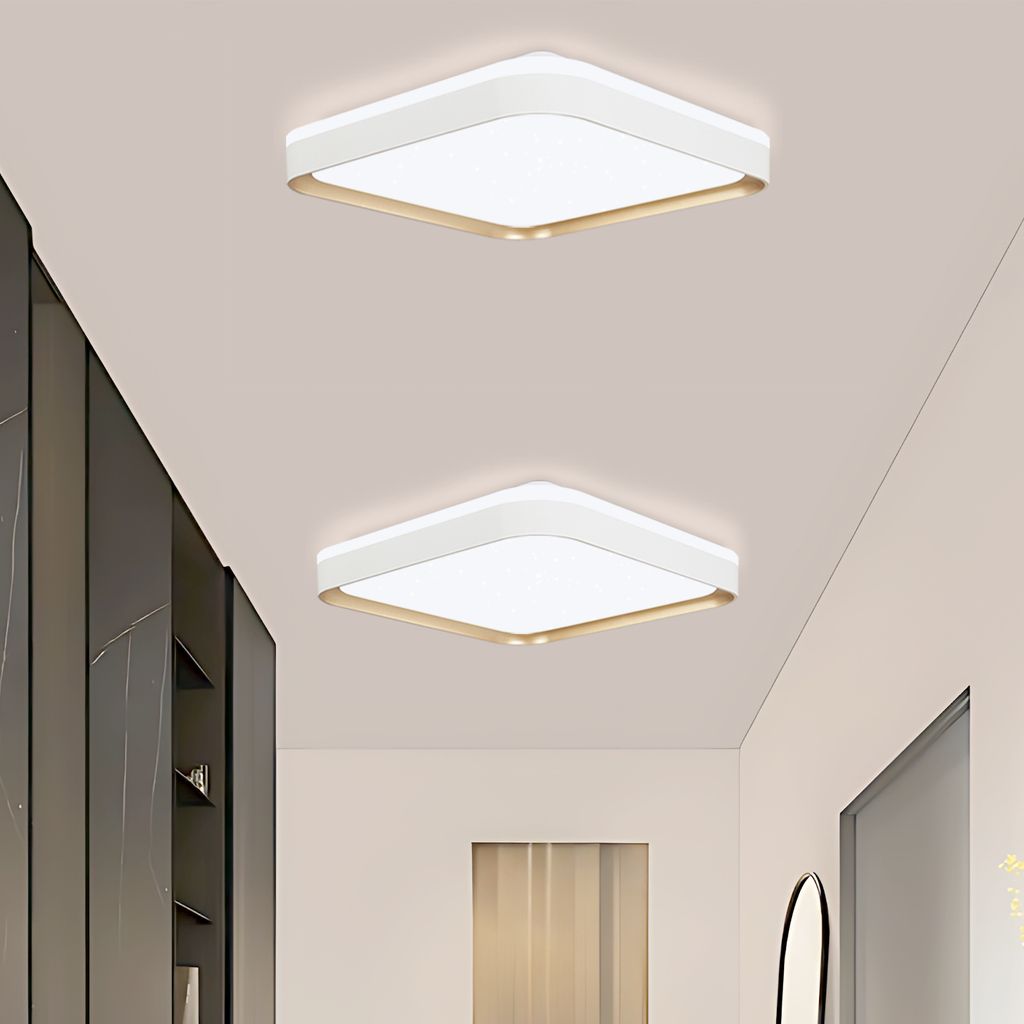 ZMH 2ER LED Deckenleuchte Wohnzimmer Weiß Dimmbar mit Fernbedienung 32W Eckig 30cm Memoryfunktion Deckenbeleuchtung für Küche Schlafzimmer Flur ...