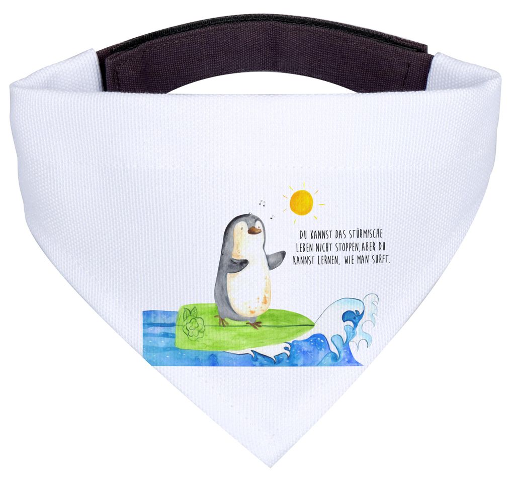 Mr. & Mrs. Panda Hunde Halstuch Pinguin Surfer - Weiß - Produktbild 