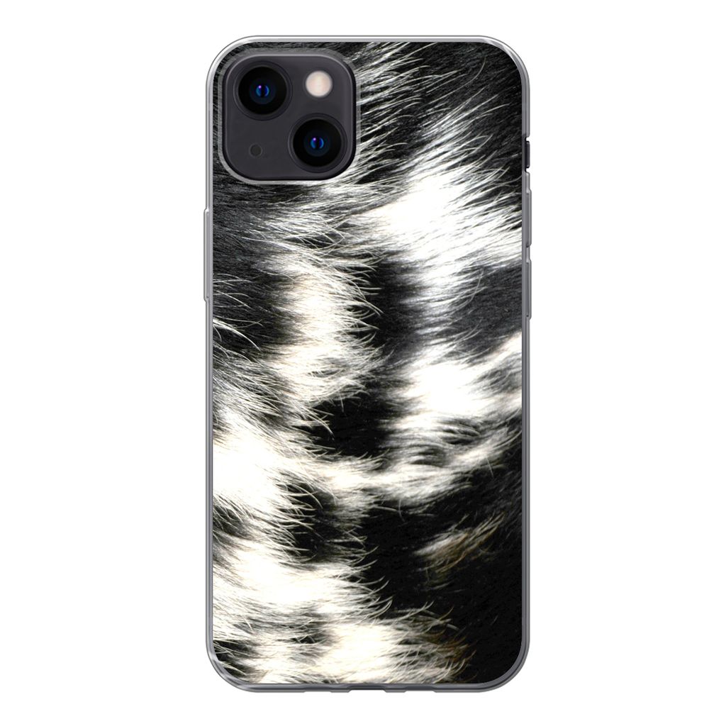MuchoWow Handyhülle Schutzhülle Hülle für iPhone 13 Die Kuhhaut einer Langhornkuh Silikon Softcase Handy Hülle - Karteninhaber