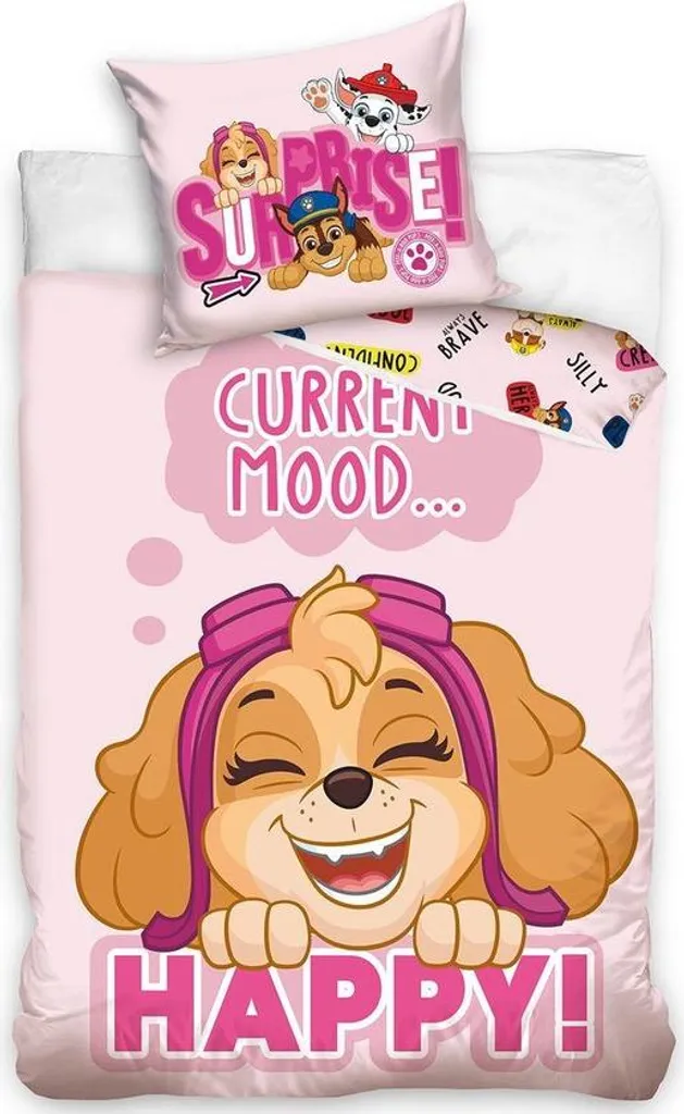 Set Copripiumino PAW Patrol Rosa 140x200 cm - Cotone Skye per Bambina
