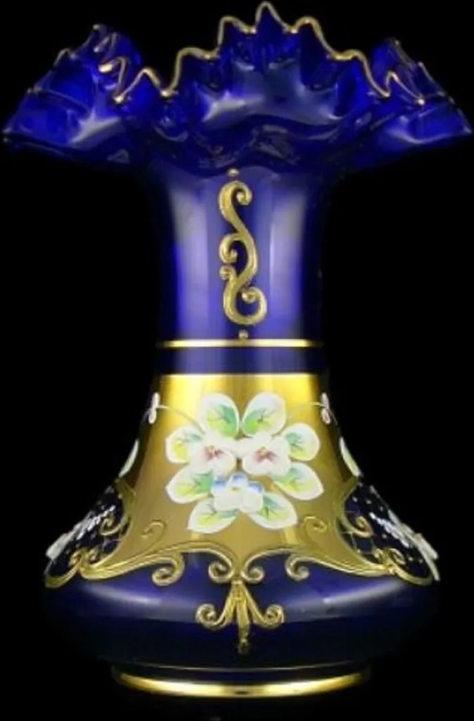Vase luxueux peint à la main style baroque bleu or 20cm Casa Padrino