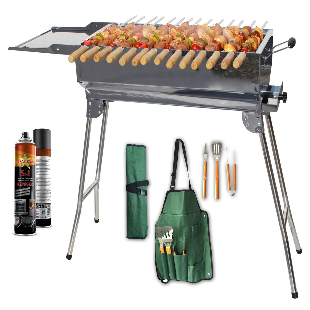 Familien Mangal Grill mit 14 Spiessen – Edelstahl Produktbild 