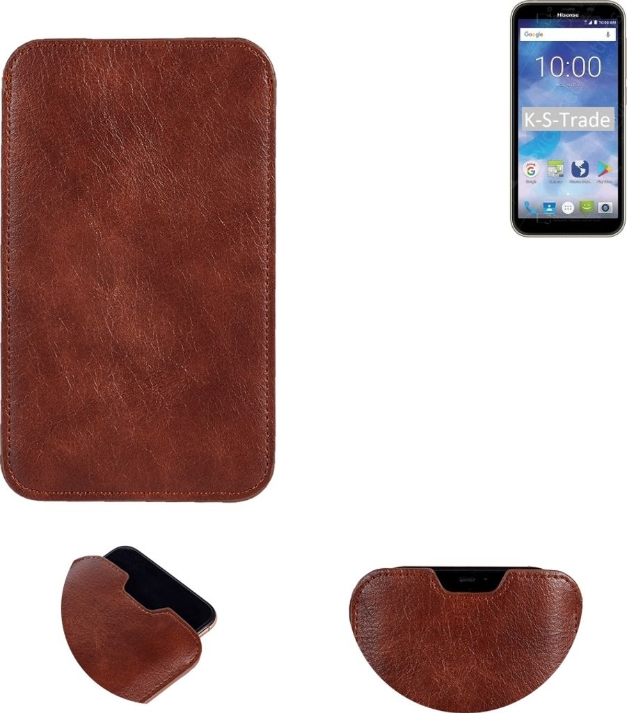 K-S-Trade Schutzhülle Handyhülle kompatibel mit HiSense Infinity E7 Handytasche Kunstleder Sleeve in braun
