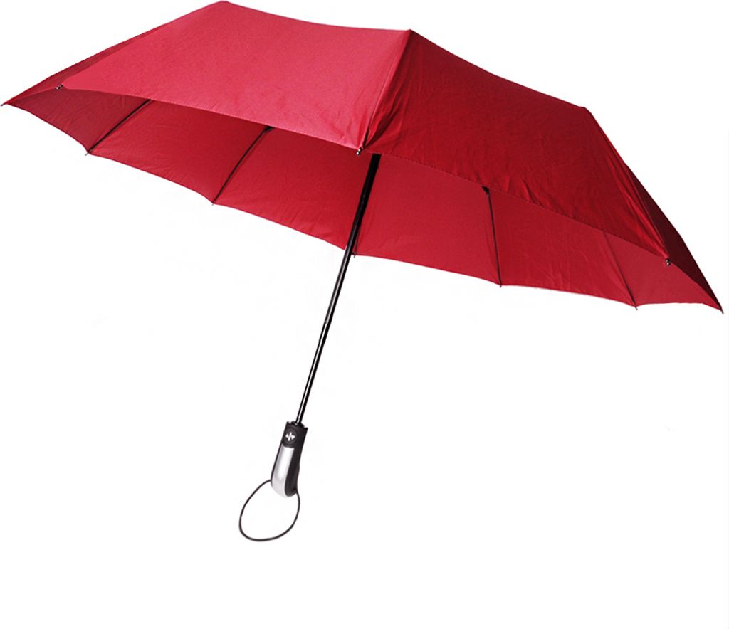 Sturmfester Regenschirm, Rot ,Taschenschirm Produktbild 
