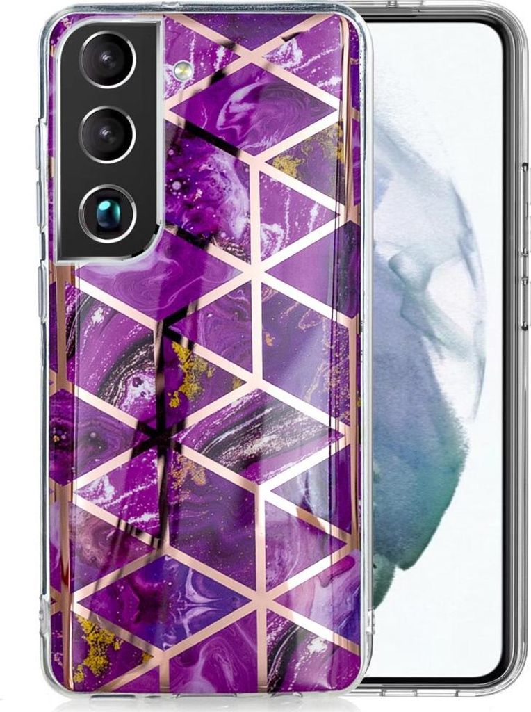 Samsung Galaxy S22 Hülle - Coverup Marmor Design TPU Back Cover - Violett