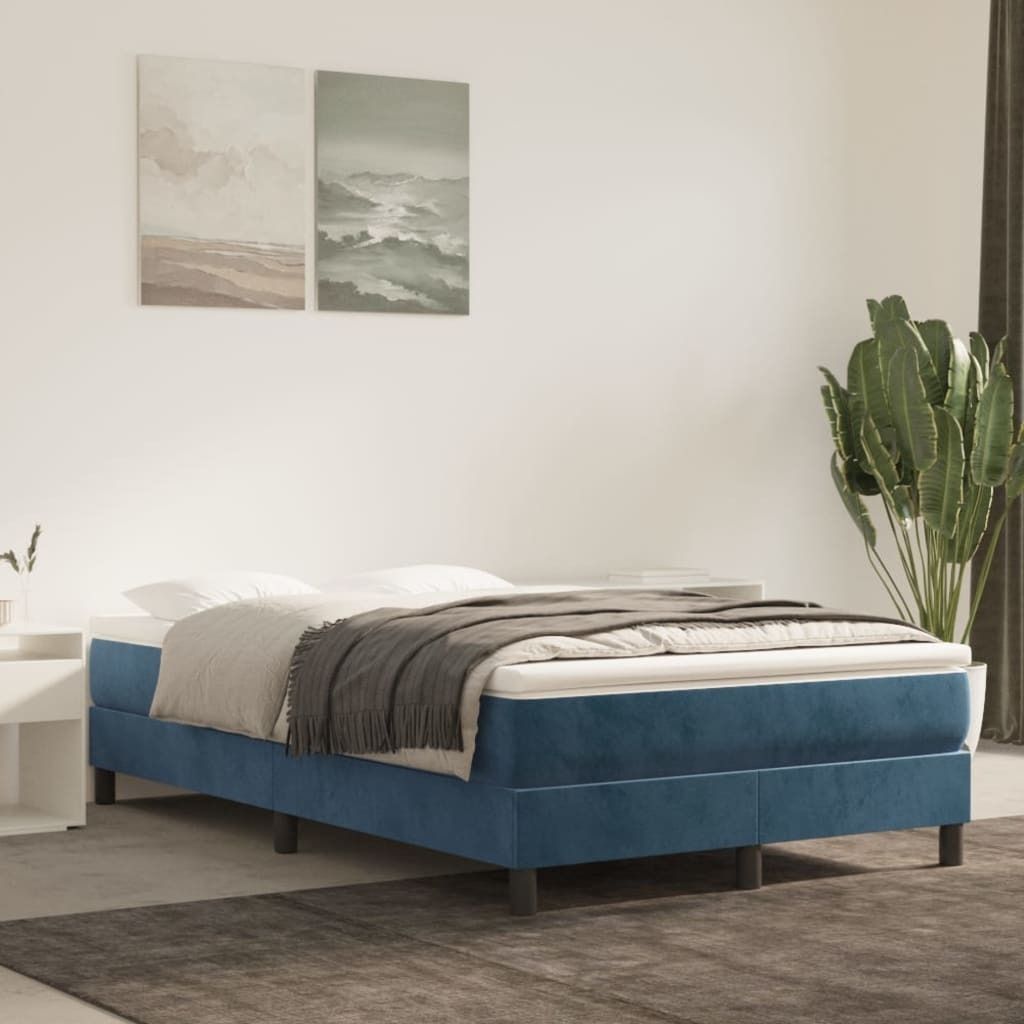 The Living Store Taschenfederkernmatratze Dunkelblau 120x200x20 cm Samt