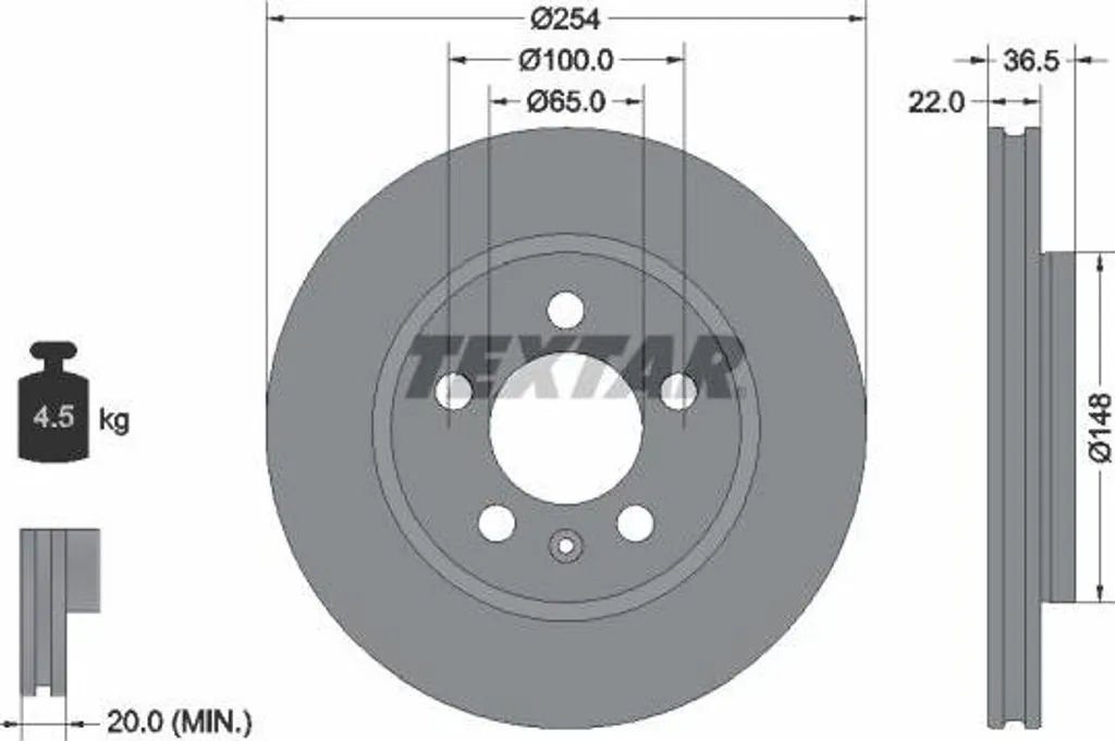 Stopper les Vibrations : Disque de Frein TEXTAR 92329503 Polo 6R OE