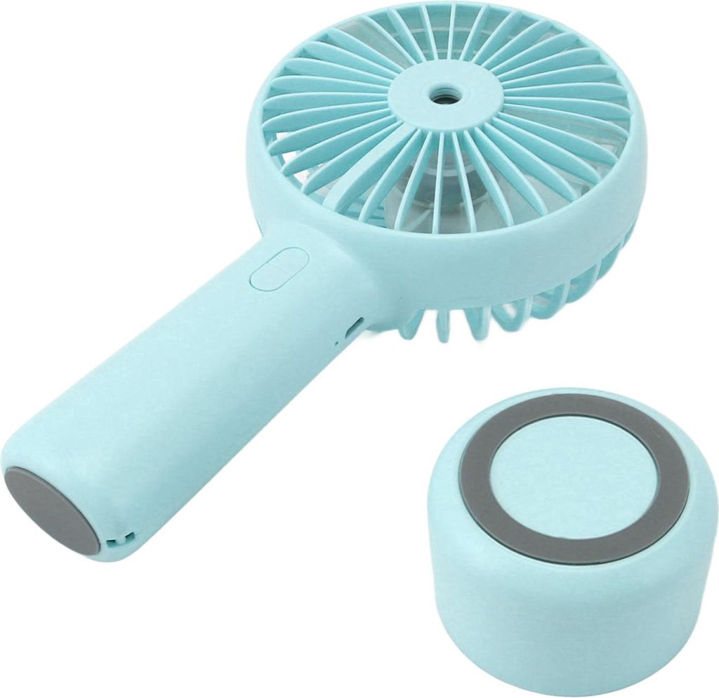 Handheld Misting Fan Quiet 2000mAh 3 Windgeschwindigkeit 2 Spray-Modus 7 Turbine Blades USB Personal Mister Fan für Desktop Blau