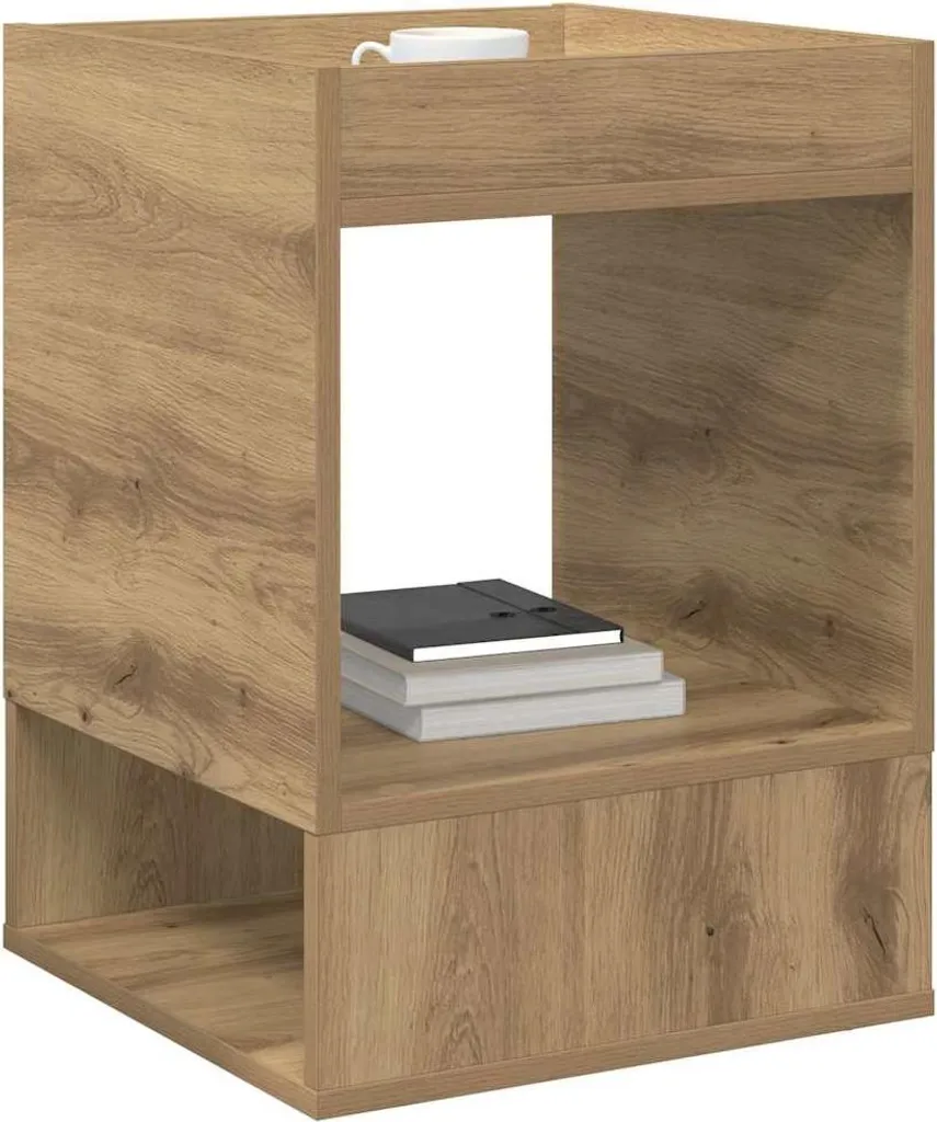 Tavolino Robusto in Legno Rovere Artisan 40x40x56 | Mobile Solido