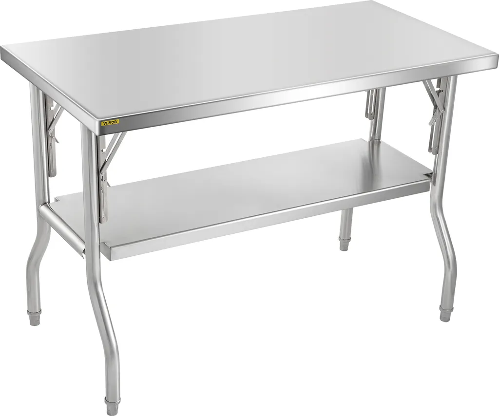 Table de travail cuisine inox hygiénique 122x61 cm facile à nettoyer pro
