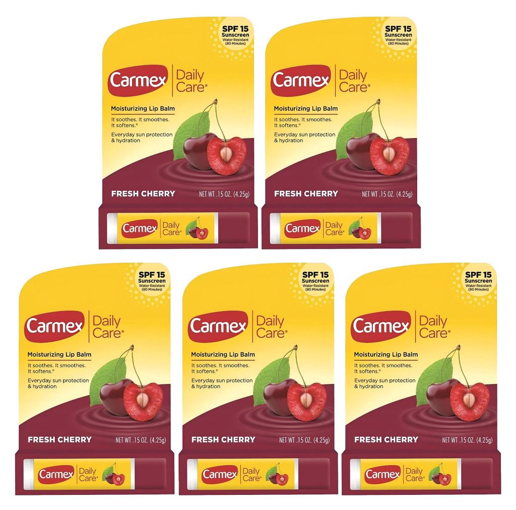 CARMEX - Lippenbalsem - 5 stuks - Kersenaroma - Zonnefactor Productafbeelding 