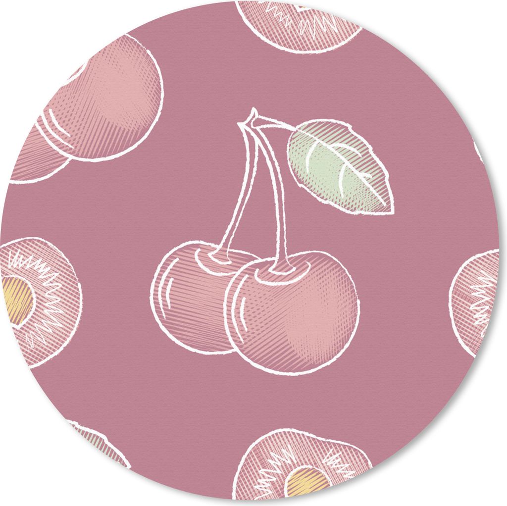 MuchoWow Mauspad Mousepad Design - Kirsche - Muster 50x50 cm - Mousepads - Maus Mat - Pad - Mausunterlage - Vinyl