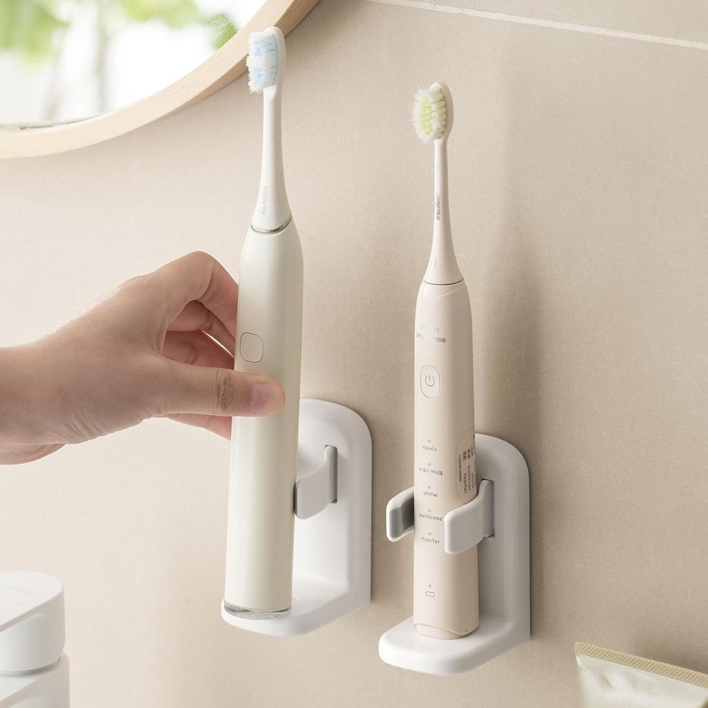 Elektrischer Zahnbürstenhalter 2er Set, Ohne Bohren Wandhalterung, Kompatibel Mit Oral-B Und Philips Sonicare