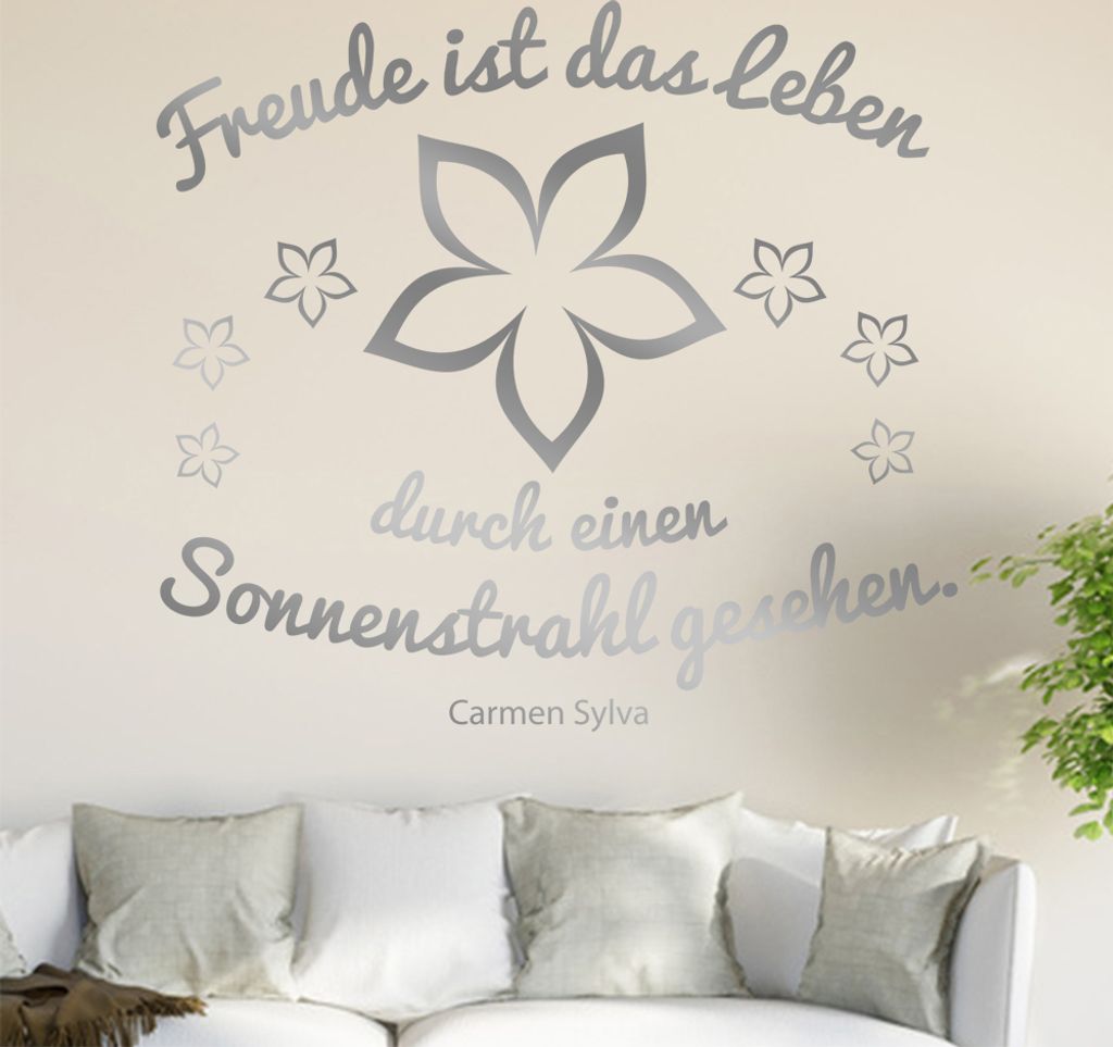 Freude ist das Leben... Wandtattoo in 6 Größen - Wandaufkleber Wall Sticker - Dekoration, Küche, Wohnzimmer, Schlafzimmer, Badezimmer