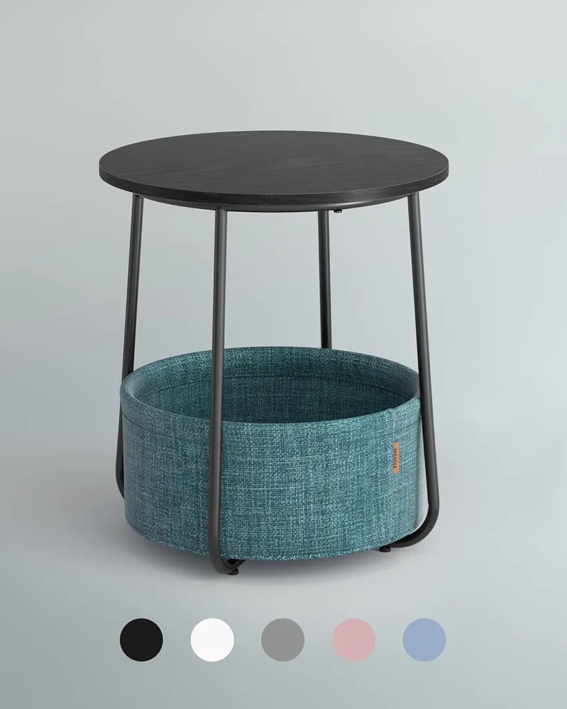 Table d'appoint ronde pour ranger magazines et télécommandes au salon