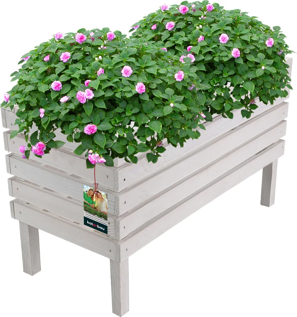 Pot de fleurs en bois surélevé pour jardiner sans mal de dos 64 cm