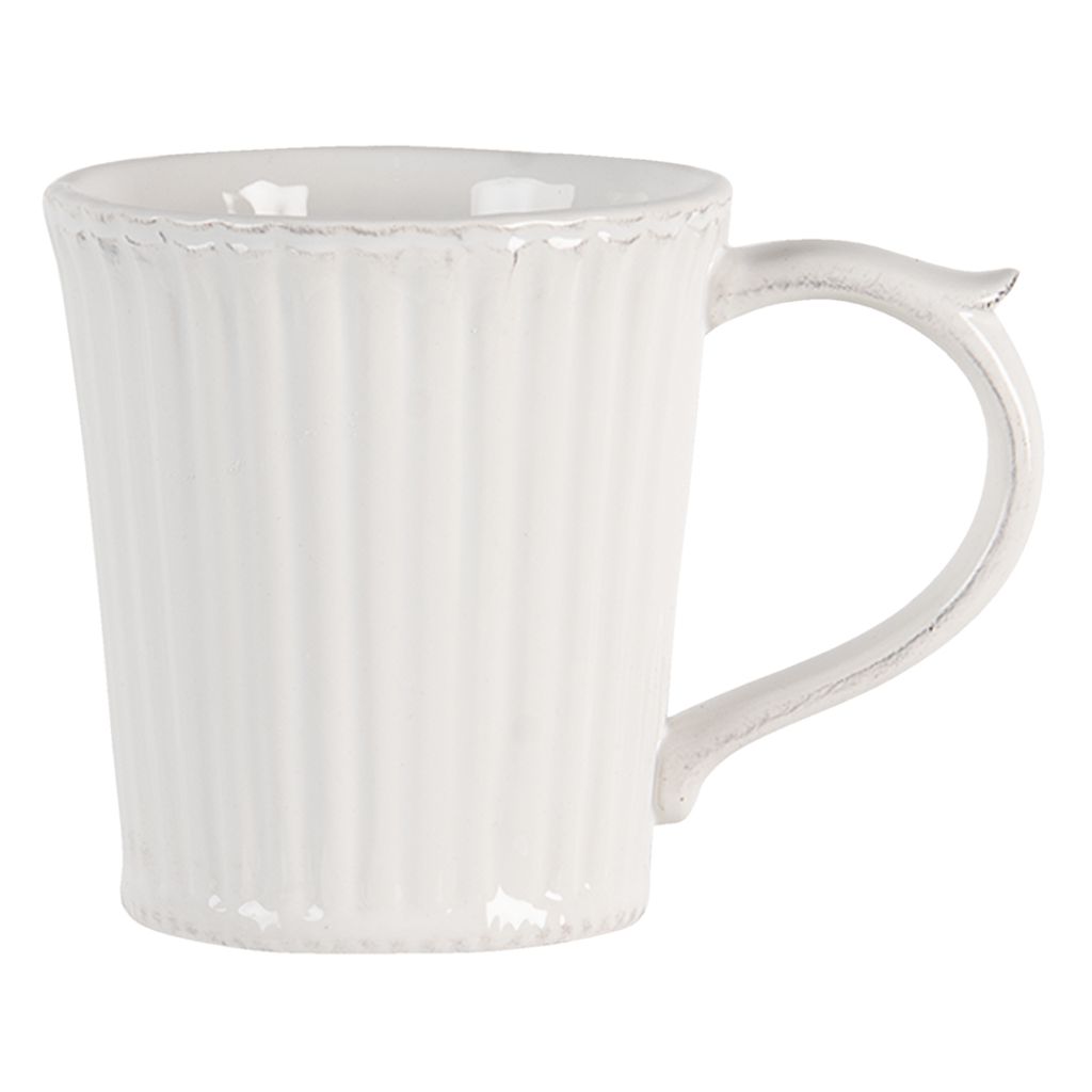 Clayre & Eef Tasse 250 ml Weiß Dolomit Rund Produktbild 