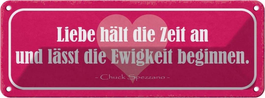 vianmo Blechschild 10x27 cm Liebe hält die Zeit an und lässt Spruch Zitat