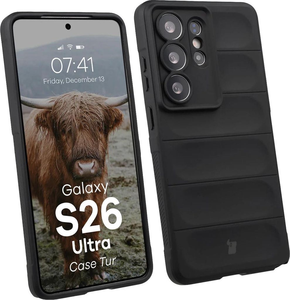 Robuste Handyhülle für Galaxy S26 Ultra, Bizon Case Tur, Schwarz