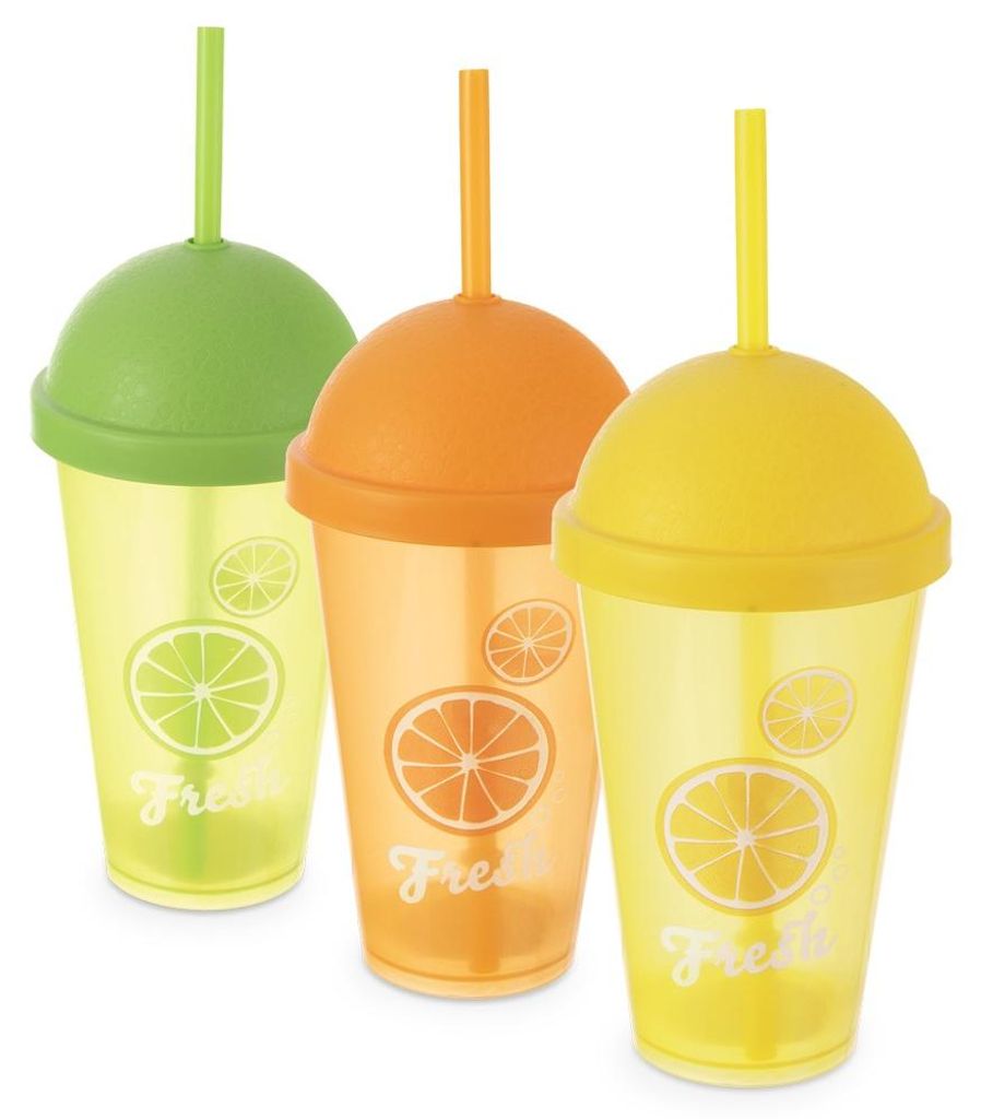 Orion | Pohár s vrchnákom a slamkou sada 3 ks - 450 ml - Obrázok produktu 