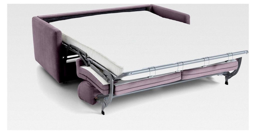 Schlafsofa Limone, gepolstert, Flieder, Dauerschläfer mit 140/200 Liegefläche, 193x93x90 cm (BxTxH)