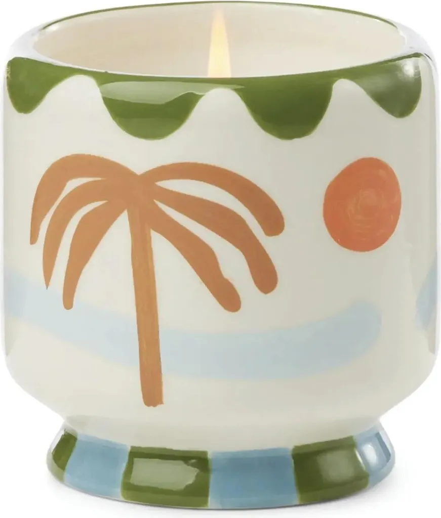 Bougie Adopo Palm Tree en Céramique - Parfum d'Évasion Naturelle