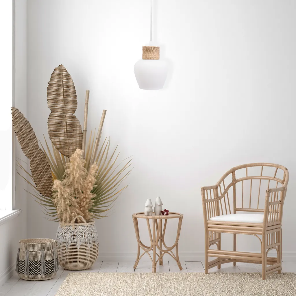 Suspension Toolight APP1591-1CP Boho White Beige en Métal et Corde - 5