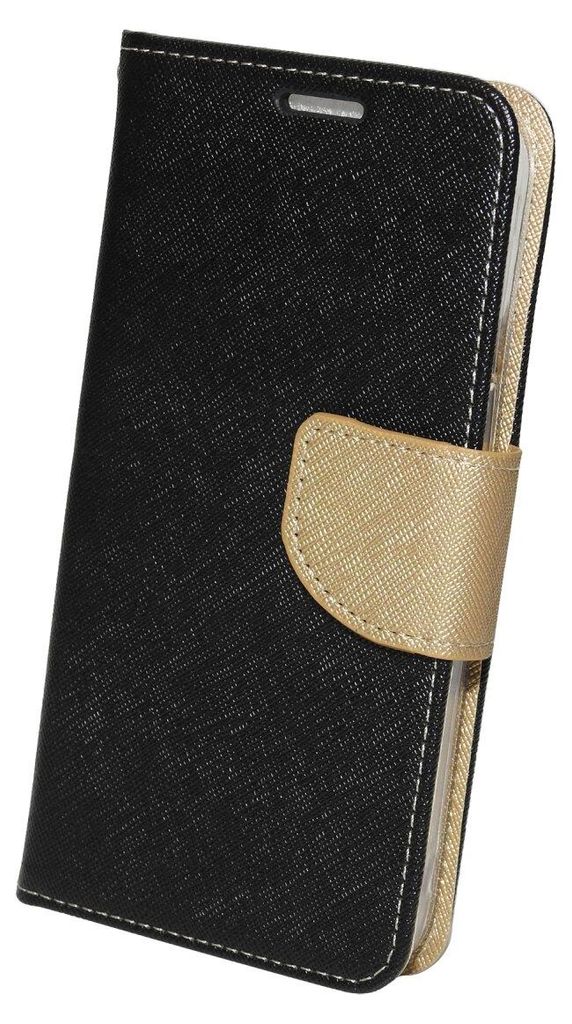 Buch Tasche Fancy kompatibel mit iPhone 14 Pro Handy Hülle Etui Brieftasche Schutzhülle mit Standfunktion, Kartenfach Schwarz-Gold
