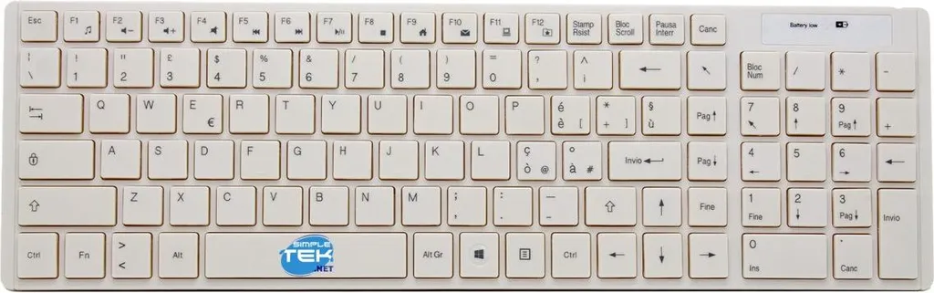 Kit clavier souris sans fil QWERTY ITA blanc : solution saisie italienne