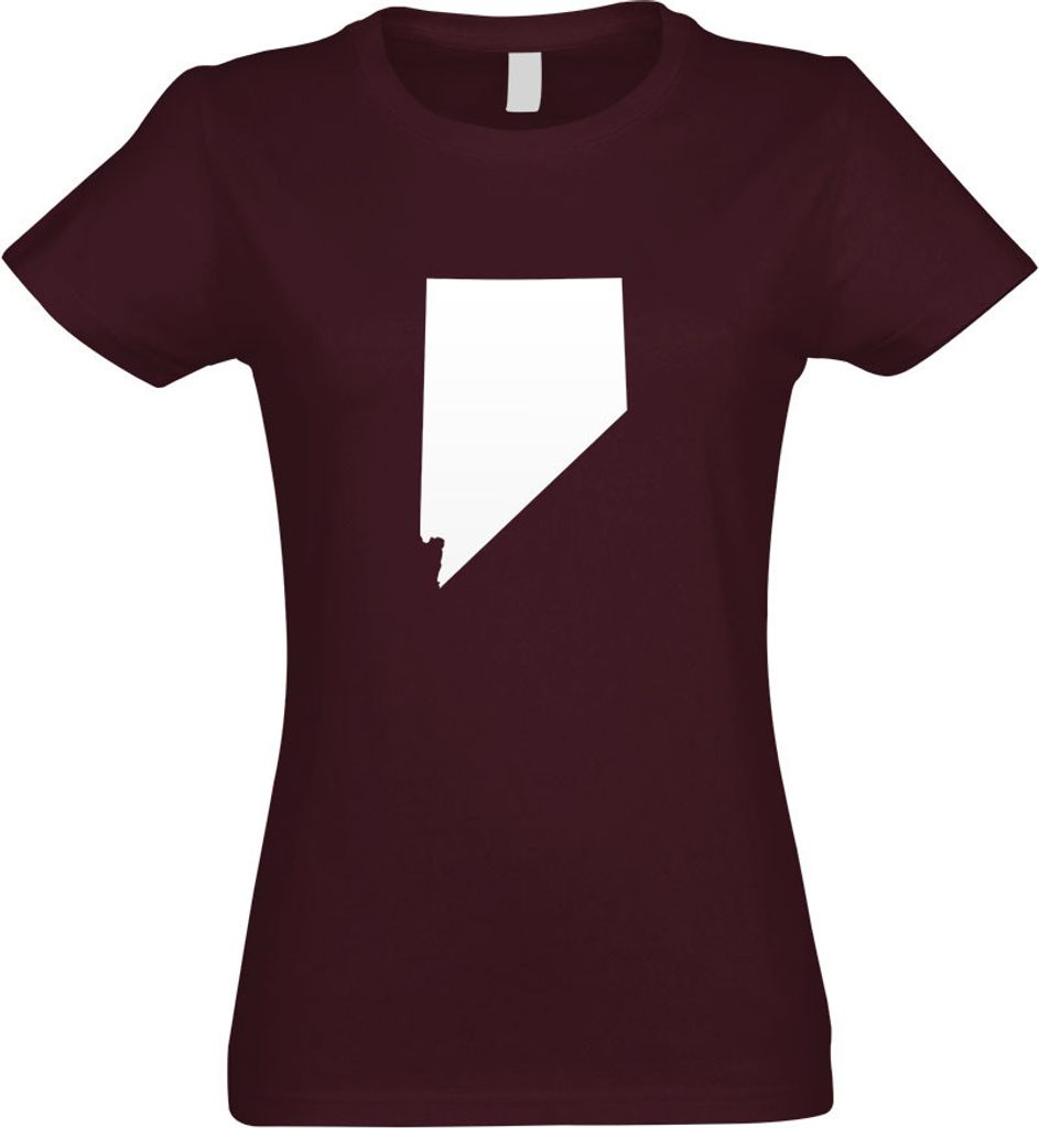 Kiwistar - T-Shirt tailliert - Damen - Burgund - USA - Bundesstaat - Nevada - mit Motiv Bedruckt - Funshirt Design - Sport - Freizeit - Damen - XXL