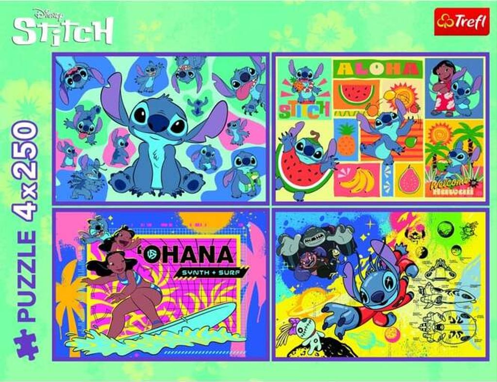 PUZZLE 4x250 Niezwykły Stitch/ Lilo_Stitch 13311 Zdjęcie produktu 