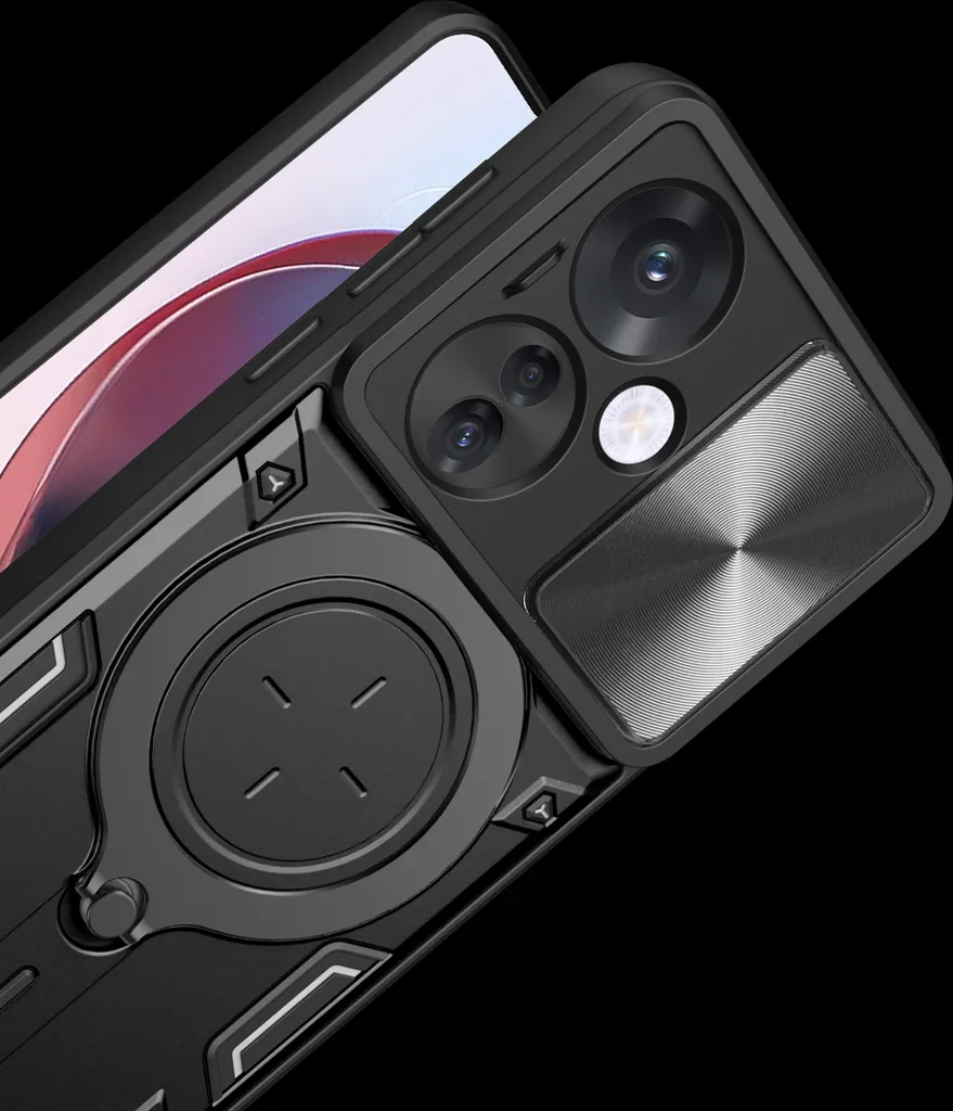 Cover Oppo Reno 11 F 5G Trasparente Con Anello Porta Carte E Cavalletto - TPU Antigraffio - STARRYNOVA