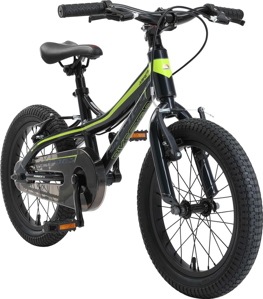 BIKESTAR Kinder Fahrrad MTB ab 4 Jahre | 16 Zoll Alu Mountainbike Kinderrad | Schwarz & Grün