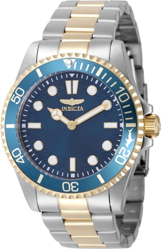 Invicta Pro Diver 49696 Herren uhr - Wasserdicht - Analog - Quarzuhrwerk - Edelstahl mit blauen zifferblat - 43mm