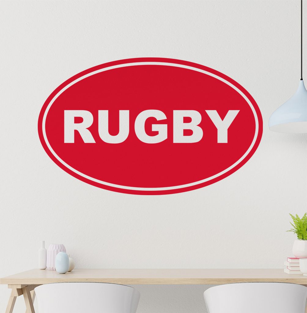 Rugby Wandtattoo in 6 Größen - Wandaufkleber Wall Sticker - Dekoration, Küche, Wohnzimmer, Schlafzimmer, Badezimmer