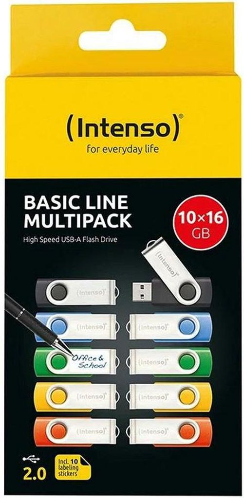 Intenso Basic Line, 16 GB, USB Typ-A, 2.0, Kĺb, 13 g, Obrázok produktu 