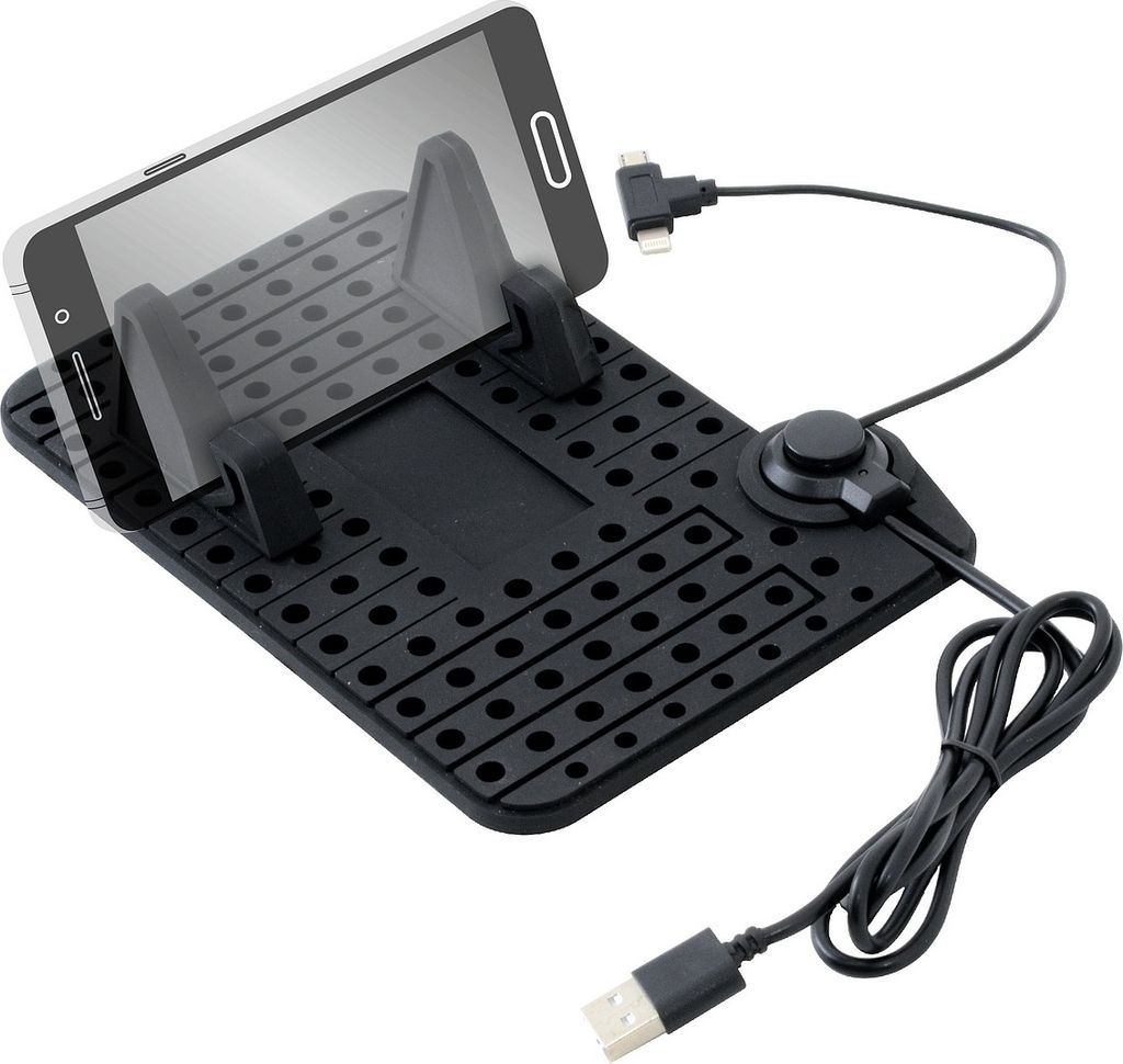 Compass 06259 - Unterlage mit Handyhalter+Micro USB auf Apple Lightning Adapter