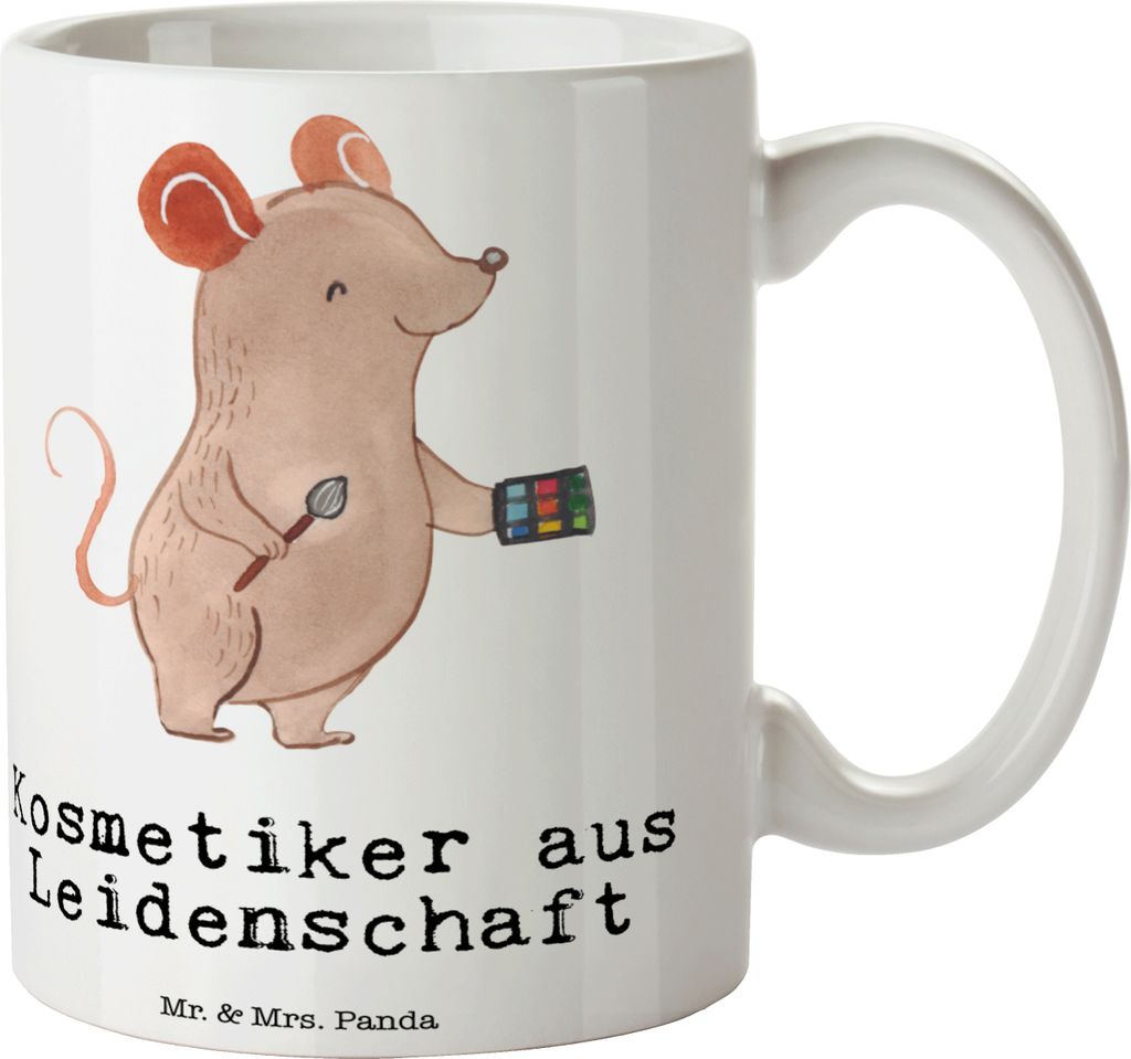 Mr. & Mrs. Panda Kaffeebecher Kosmetiker Leidenschaft - Weiß - Geschenk, Kaffeepott, Trinkbecher, Kaffeetasse, haferl, Ausbildung, Beauty Salon, V...