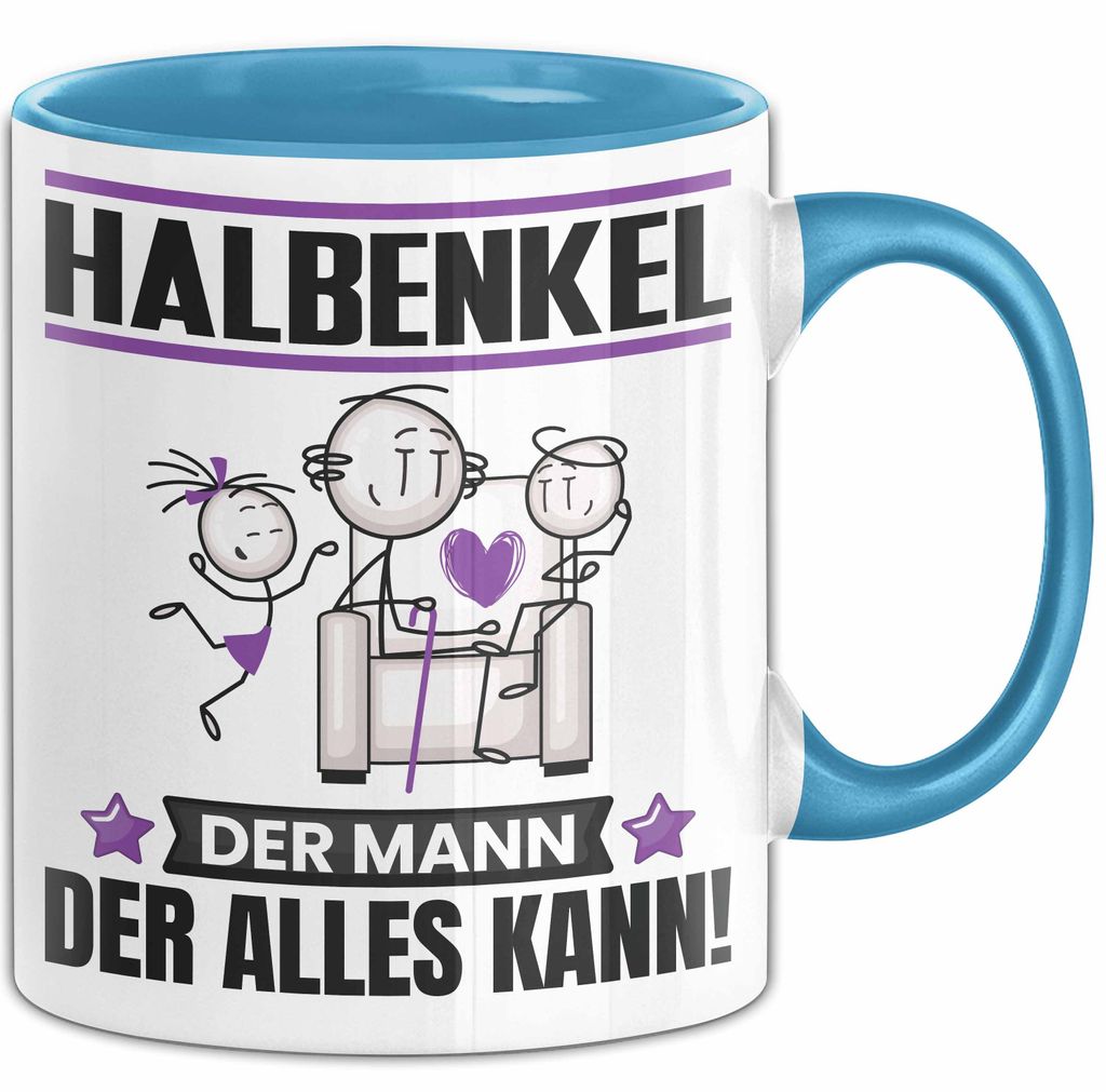 Halbenkel Tasse Geschenk für Halbenkel Der Mann Der Alles Kann Geschenkidee zum Geburtstag (Blau)
