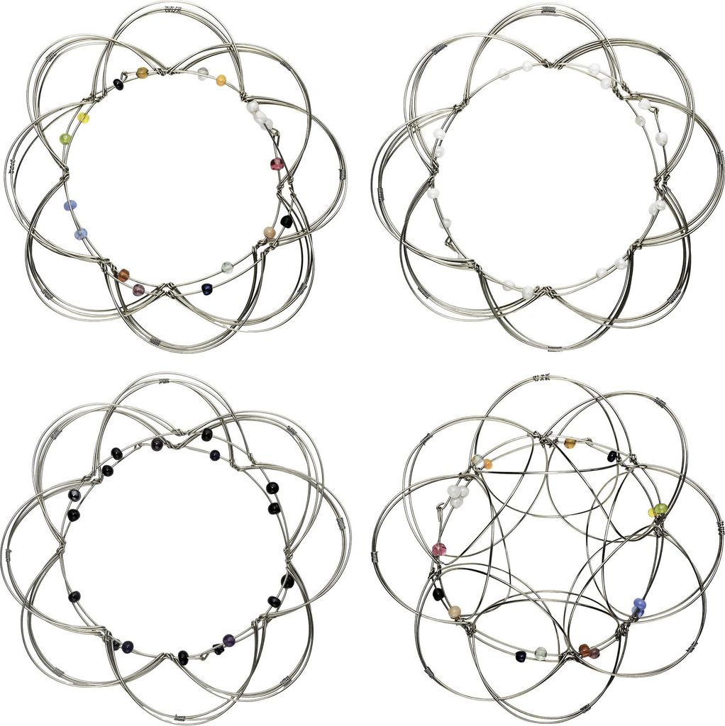 4D Mandala dekoratives Drahtgeflecht silber Set Produktbild 