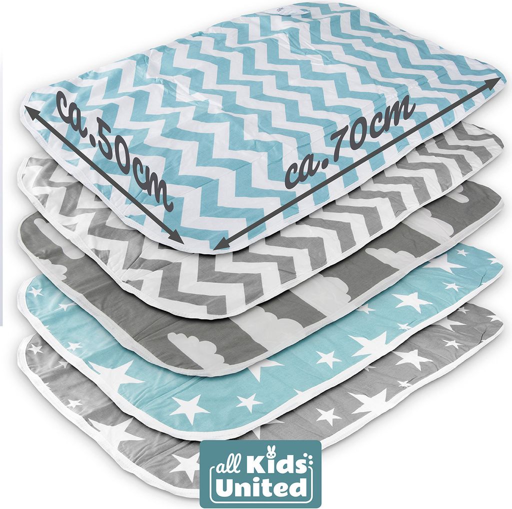 Baby Wickelauflage 3-lagig - ZickZack-Grau