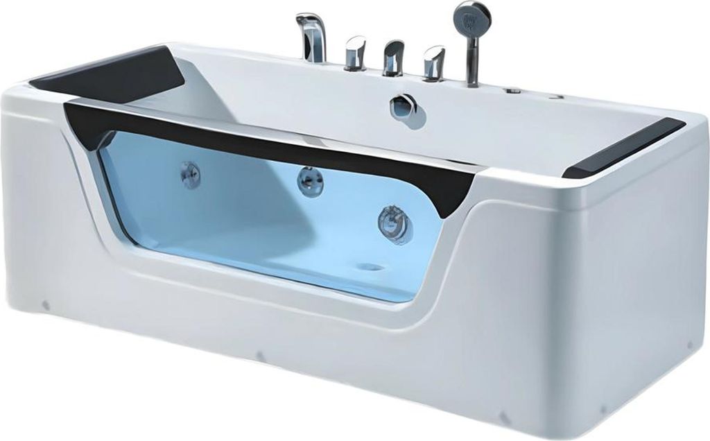 Acrylwanne Whirlpool Pflegewanne Massage-Badewanne Wellnesswanne 170x83 cm