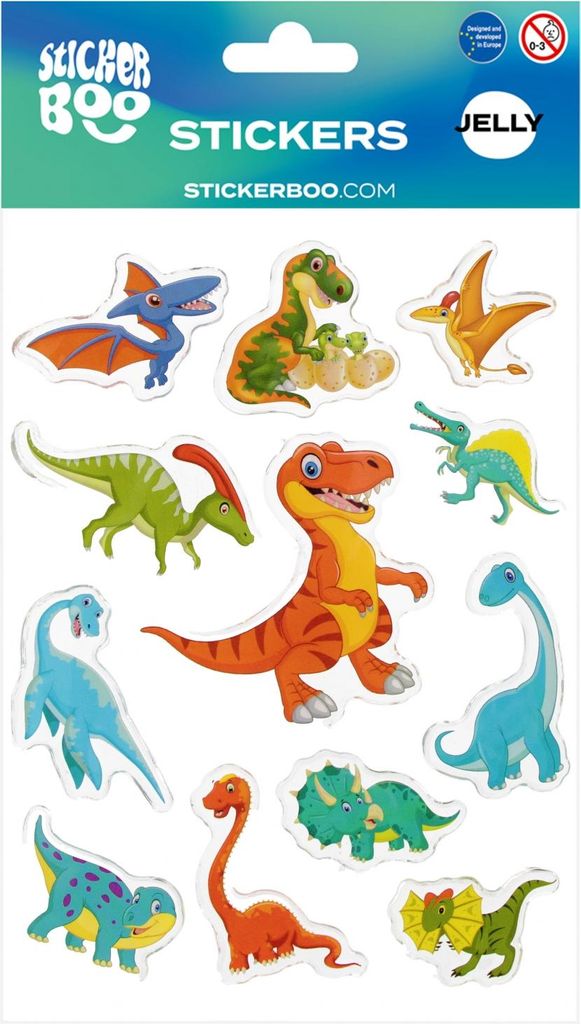 Gel-Aufkleber 15x20 cm Dinosaurier STICKER BOO 537778