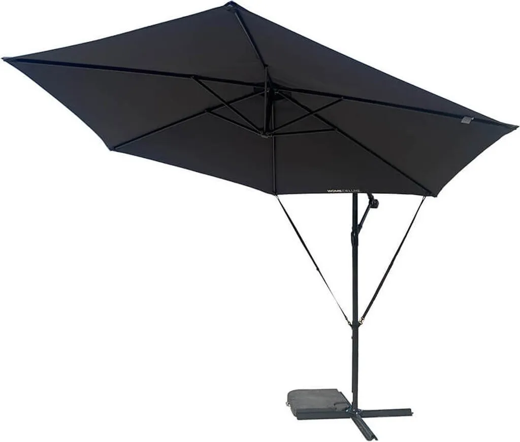 Parasol déporté SOLANA Anthracite : Anti-UV, Inclinable avec sa housse