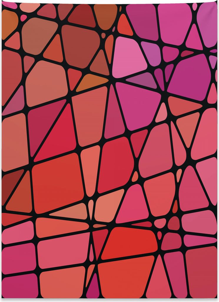 Abakuhaus Retro Wandteppich, Buntes Mosaik-Muster aus Weiches Mikrofaser Stoff Kein Verblassen Klare Farben Waschbar, 110 x 150 cm, Mehrfarbig