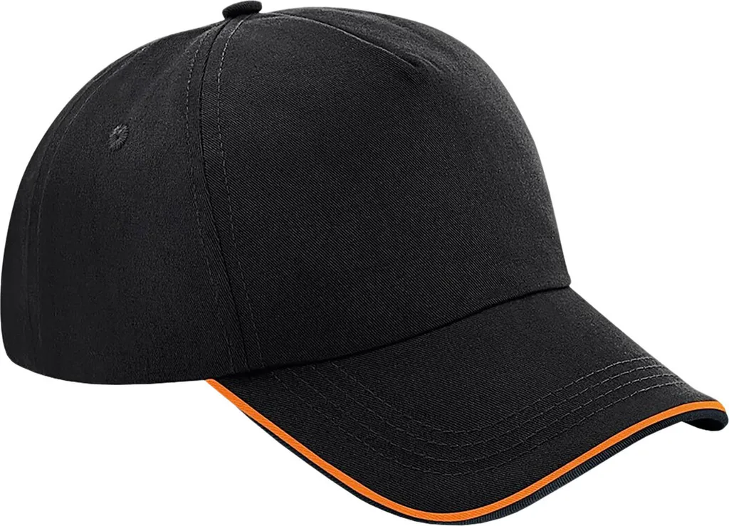 Berretto 5-Panel Beechfield RW7120 Nero e Arancio - Street Style - 1