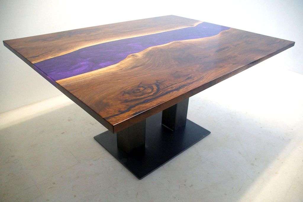 Tisch Epoxidharz Epoxy Resin Fluss Echtes Holz Preis 1qm Tische Maßanfertigung