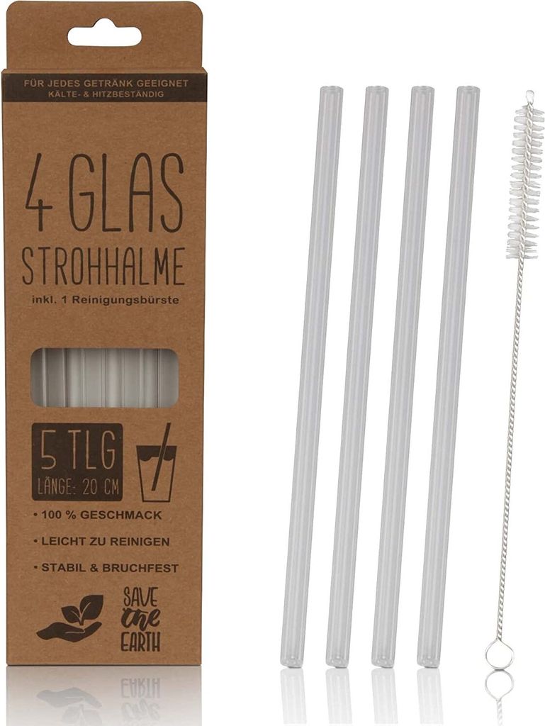 Pailles en verre 20cm - paquet de 8 Image du produit 