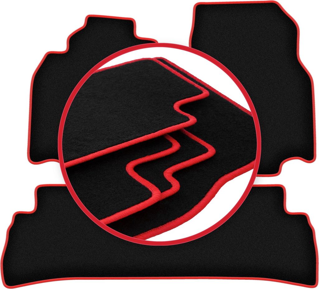 CARLUX-RED Auto-Fußmatten für: Nissan Cube Z12 Keicar (2008-2011)