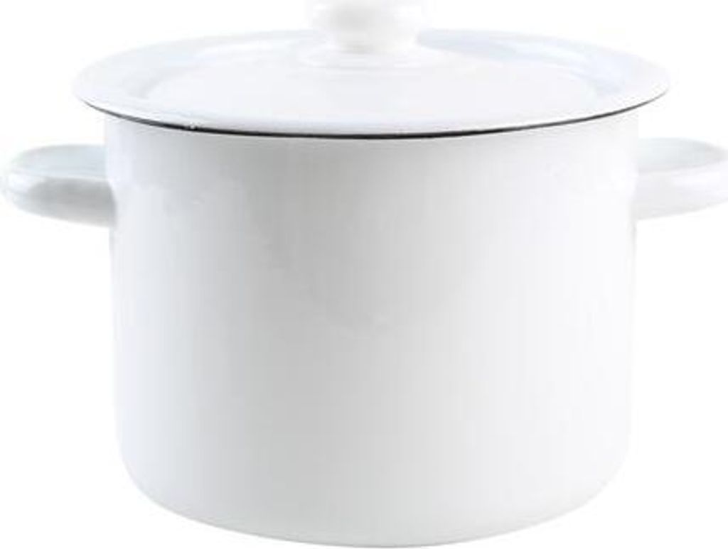 Garnek Emaliowany Z Pokrywką 4,5L, Biały Zdjęcie produktu 